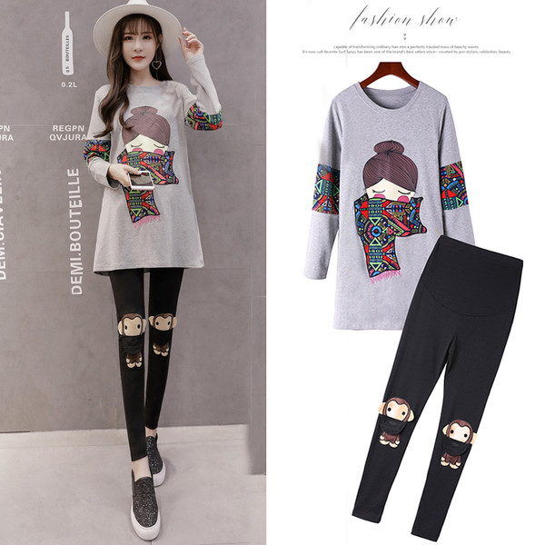 Női leggings terhes nőknek három színben mintával