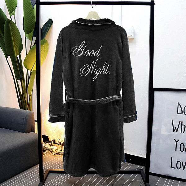 Good Nigth пухен халат за дамите в син, зелен и черен цвят