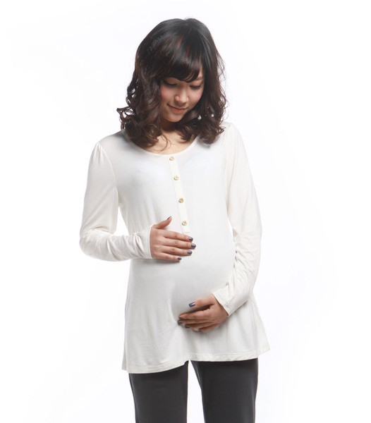 Tricou dama subtire cu maneci lungi model larg potrivit pentru gravide