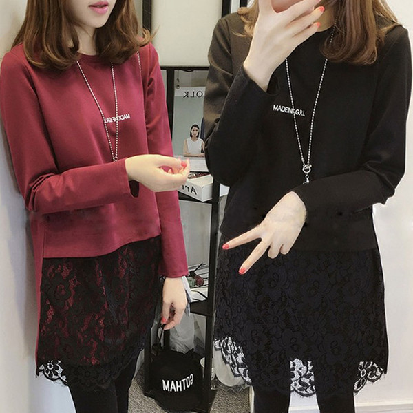 Tunica de dama model lat cu dantela in doua culori