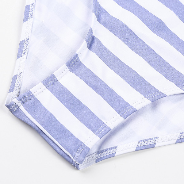 2018! Nou Costum de baie de damă în două părți cu dungi cu volane