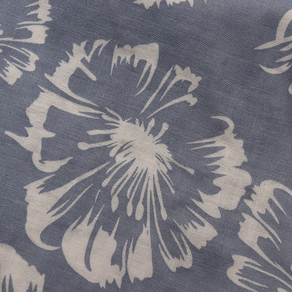 Halat de baie asimetric de dama in albastru si roz cu motive florale