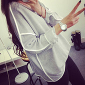 Γυναικείες μπλούζες φαρδιά σχέδια με απομίμηση εξωτερικής ραφής