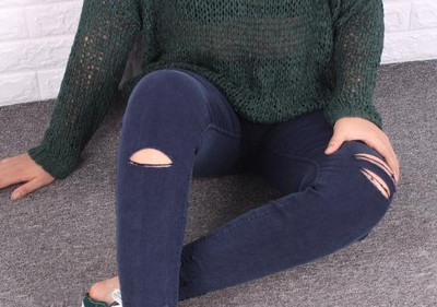Női elasztikus leggings típusú farmernadrág két modellben - foltokkal / folt nélkül