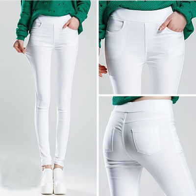 Egyszerű női leggings magas derekú nadrággal, fehér és fekete színben