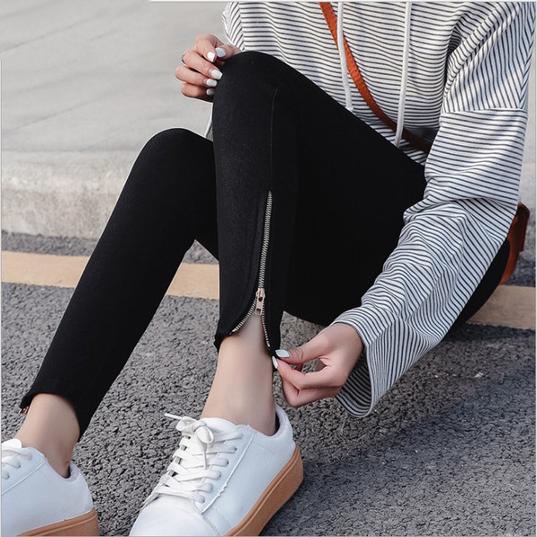 Jambiere de dama moderni cu fermoar decorativ in marimi mari