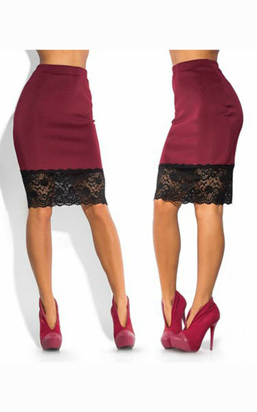 Fusta de dama eleganta in trei culori cu dantela