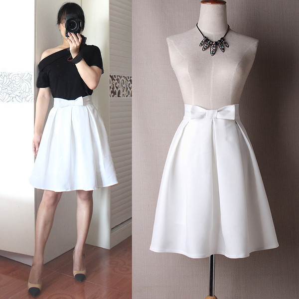 Γυναικεία φούστα με  ψηλή μέση με κορδέλα