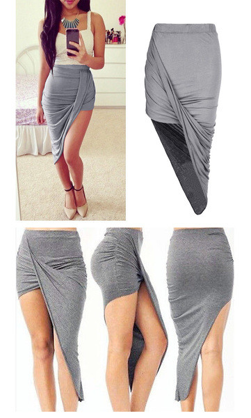 Fusta asimetrica de dama in mai multe culori