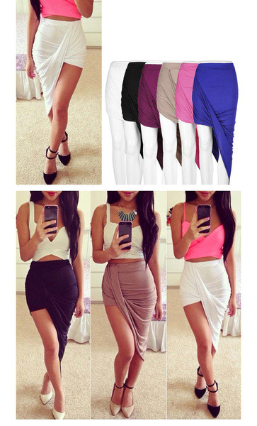 Fusta asimetrica de dama in mai multe culori