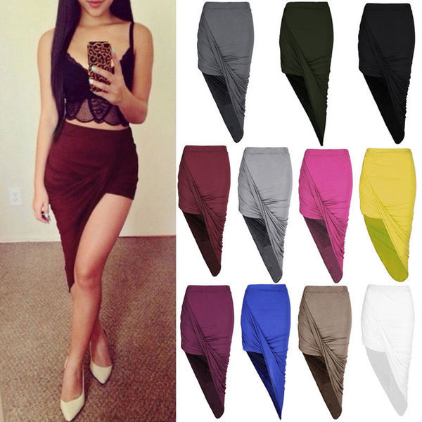 Fusta asimetrica de dama in mai multe culori