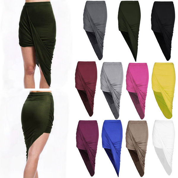 Fusta asimetrica de dama in mai multe culori