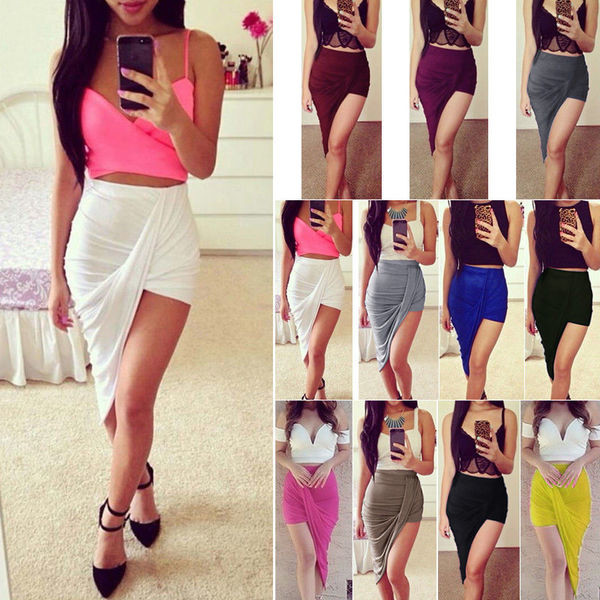 Fusta asimetrica de dama in mai multe culori