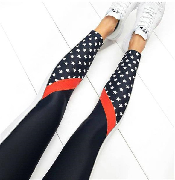 Jambiere elastice sport cu elemente în diferite culori