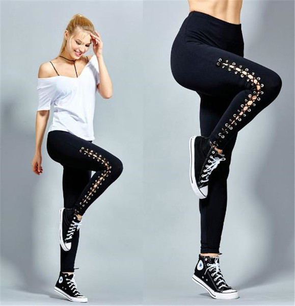 Jambiere moderne de damă în alb și negru, cu legături laterale încrucișate