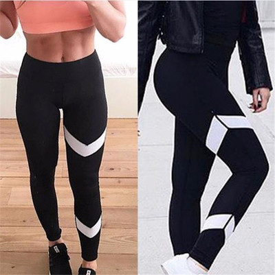 Aktuális női sport fekete leggings második színű díszítéssel