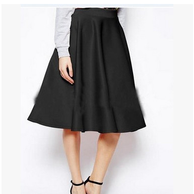 Κλασσική γυναικεία φούστα με υψηλή μέση και τσέπες σε δύο χρώματα