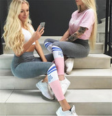 Elasztikus női leggings magas derékkal, friss színekben