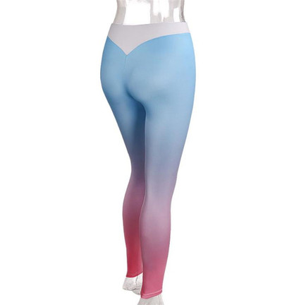 Női sport leggings irizáló színekben, fehér elemmel