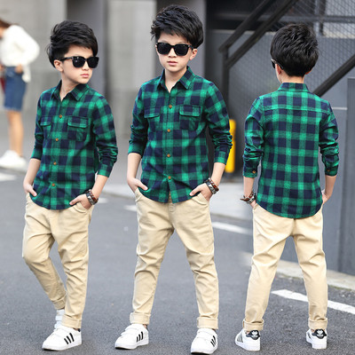 Cămașă pentru copii stilată pentru băieți cu decolteu în V, mâneci lungi și scurte, trei modele în mai multe culori