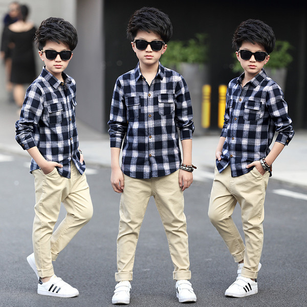 Cămașă pentru copii stilată pentru băieți cu decolteu în V, mâneci lungi și scurte, trei modele în mai multe culori