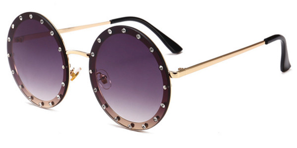 Ochelari moderni rotunzi de dama cu pietre decorative - culori diferite