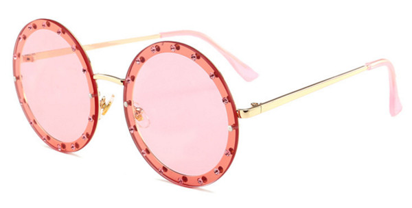 Ochelari moderni rotunzi de dama cu pietre decorative - culori diferite