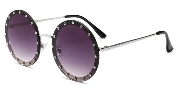 Ochelari moderni rotunzi de dama cu pietre decorative - culori diferite