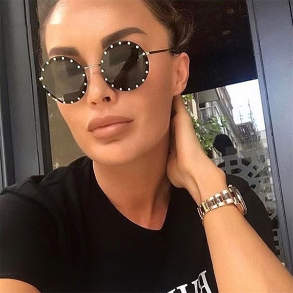 Ochelari moderni rotunzi de dama cu pietre decorative - culori diferite