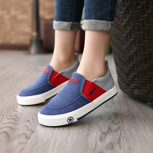 Tenisi copii din stofa pentru baieti in doua culori