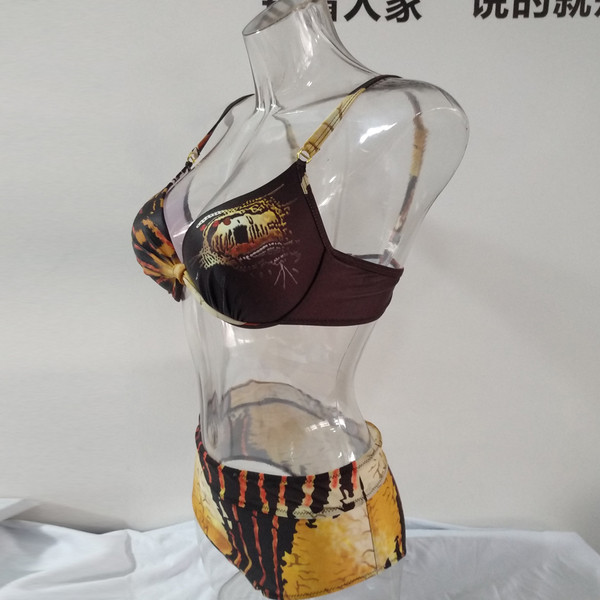 Costum de baie damă în două părți imprimat