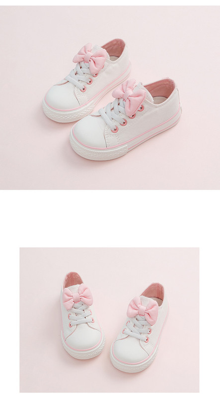 Παιδικά πάνινα παπούτσια για κορίτσια με συνδέσμους και στοιχείο κορδέλας