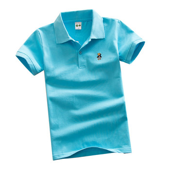 Свежа детска спортно-ежедневна риза за момчета с V-образна яка в много и различни свежи цветове