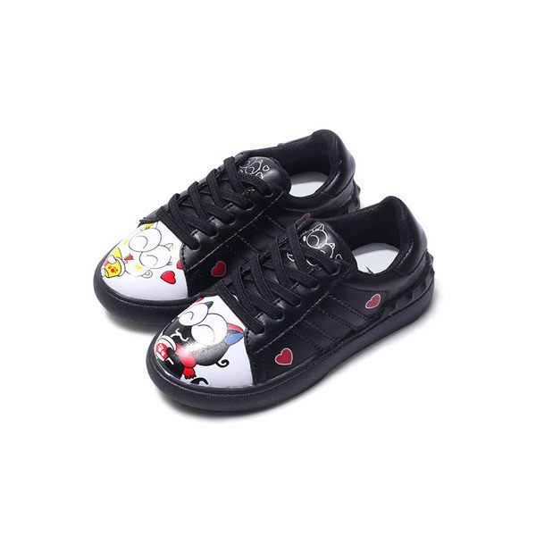 Tenisi copii pentru fete cu cravate si imprimeu color