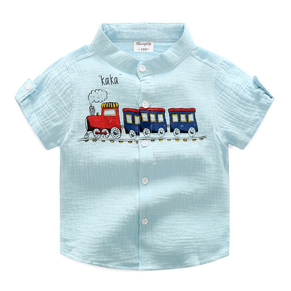 Cămașă casual pentru copii pentru băieți cu aplicație colorată și interesantă în trei culori