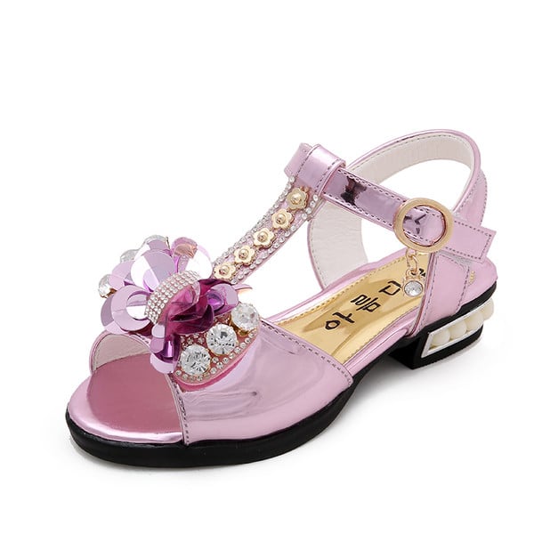 Elegáns gyerekszandál díszítő kövekkel lányoknak három színben - arany, rózsaszín és ezüst