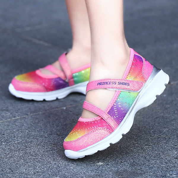 Pantofi de vara pentru fete in doua culori cu velcro