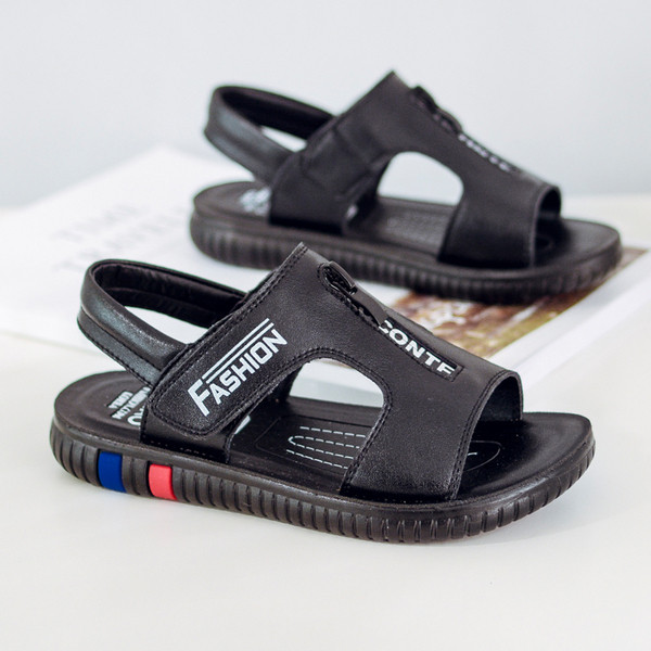 Sandale casual pentru copii in alb si negru pentru baieti