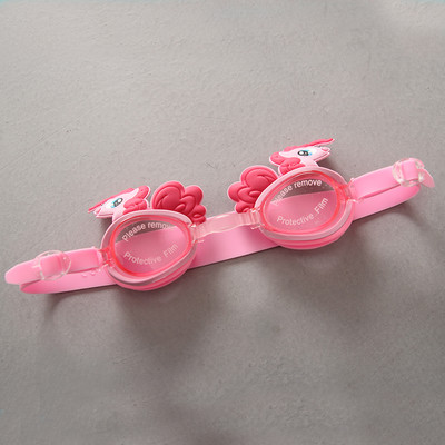 Children`s swimming goggles in pink with 3D decoration