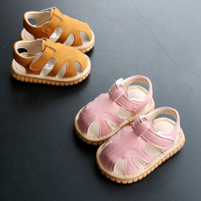 Сладки детски сандали унисекс в три цвята - кафяв, розов и син