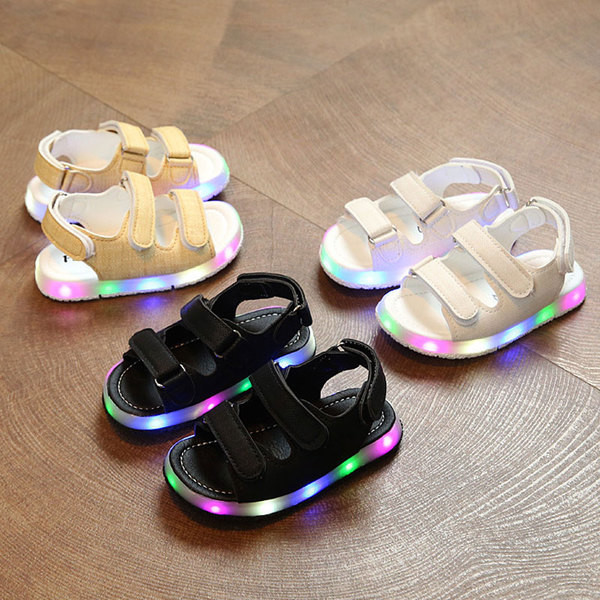 Hit sandale luminoase unisex în trei culori - negru, alb și bej