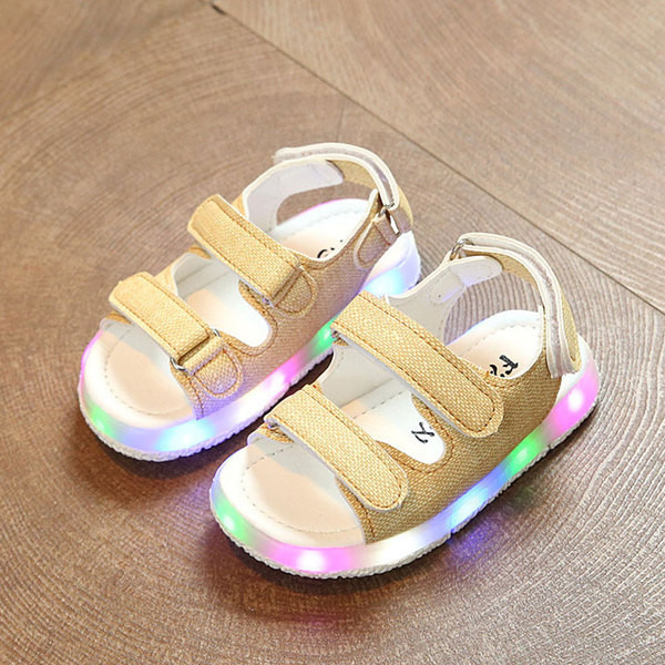 Hit sandale luminoase unisex în trei culori - negru, alb și bej