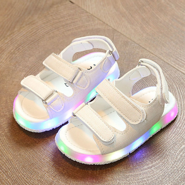 Hit sandale luminoase unisex în trei culori - negru, alb și bej