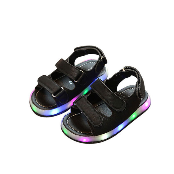 Hit sandale luminoase unisex în trei culori - negru, alb și bej