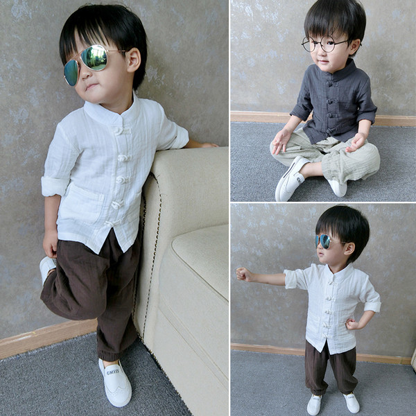 Cămașă eterică pentru copii blândă pentru băieți cu nasturi în două culori