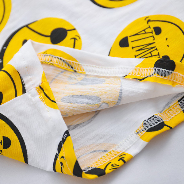 Gyermek sport-alkalmi póló fiúknak színes hangulatjelekkel, két színben