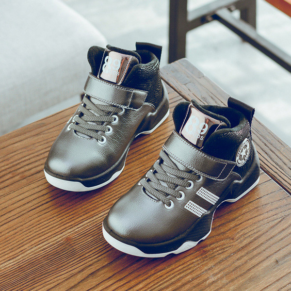 Adidasi copii din piele ecologica cu broderie velcro si imprimeu potriviti pentru fete si baieti