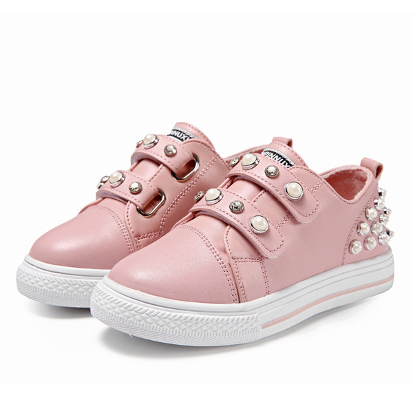 Adidasi copii pentru adolescente cu velcro si margele decorative