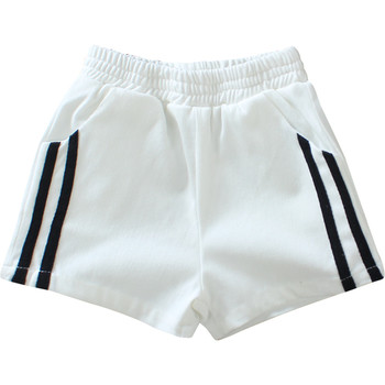Спортно - ежедневни детски къси панталони за момчета с цветен кант - два цвят