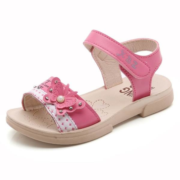 Sandale copii pentru fete in diferite culori proaspete - doua modele - cu element fluture/panglica